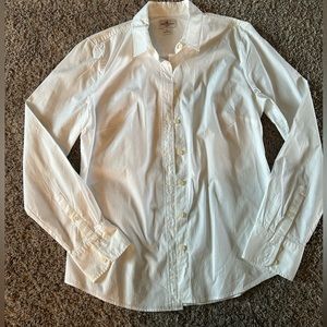 Crisp white button up blouse from J. Crew.